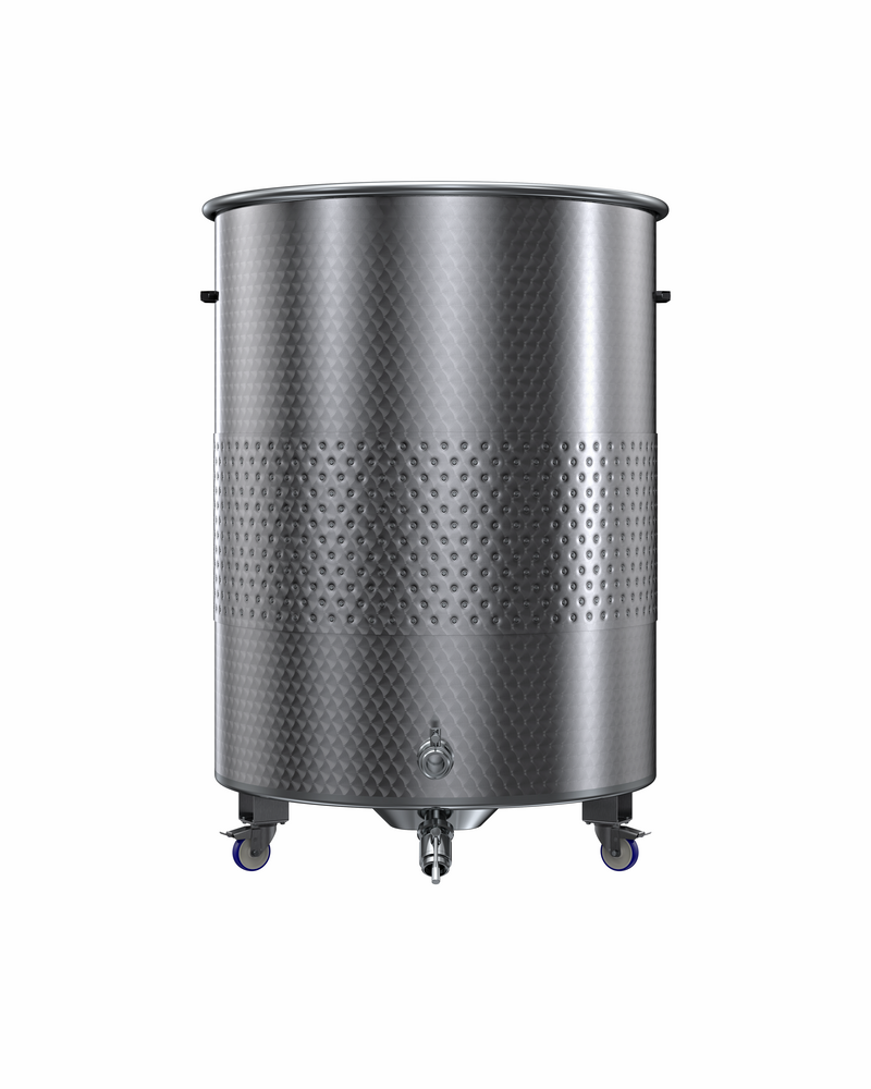 SERBATOIO INOX CON RUOTE CON FASCIA LT 550A FONDO BOMBATO