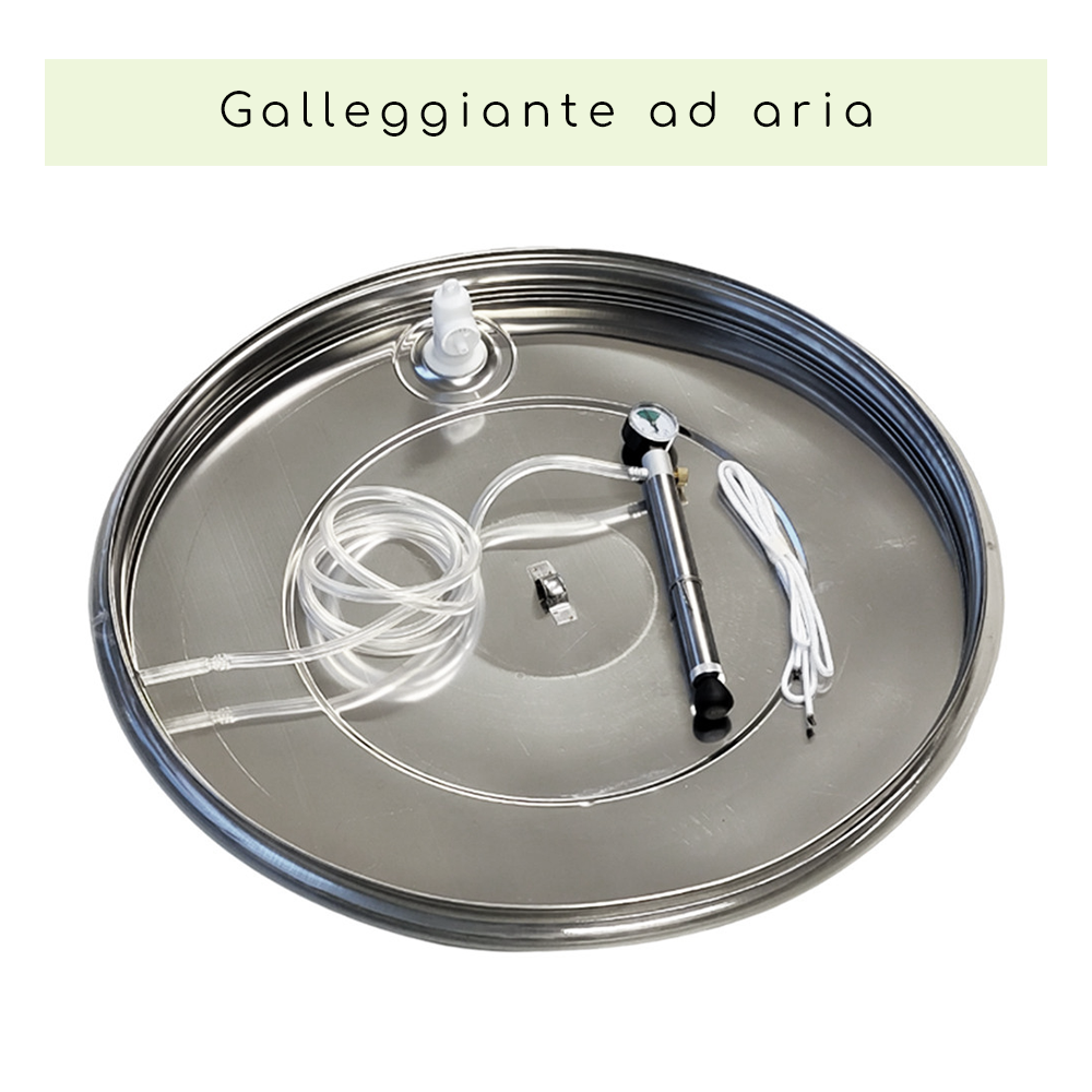 SERBATOIO INOX SEMPREPIENO AD ARIA LT 300 FONDO BOMBATO CON PIEDI