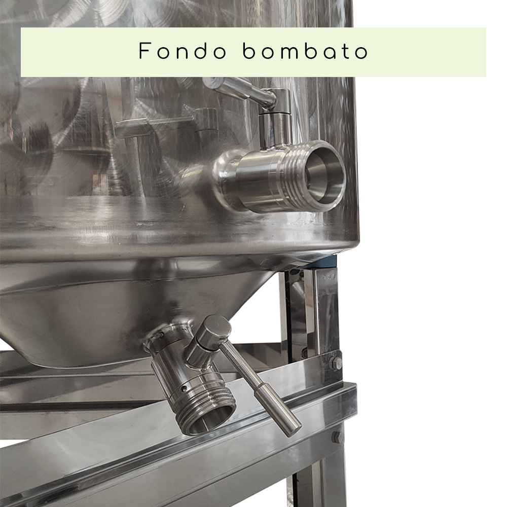 SERBATOIO INOX SEMPREPIENO AD ARIA "OPTIONAL" CON FASCIA LT 750 FONDO BOMBATO CON PIEDI