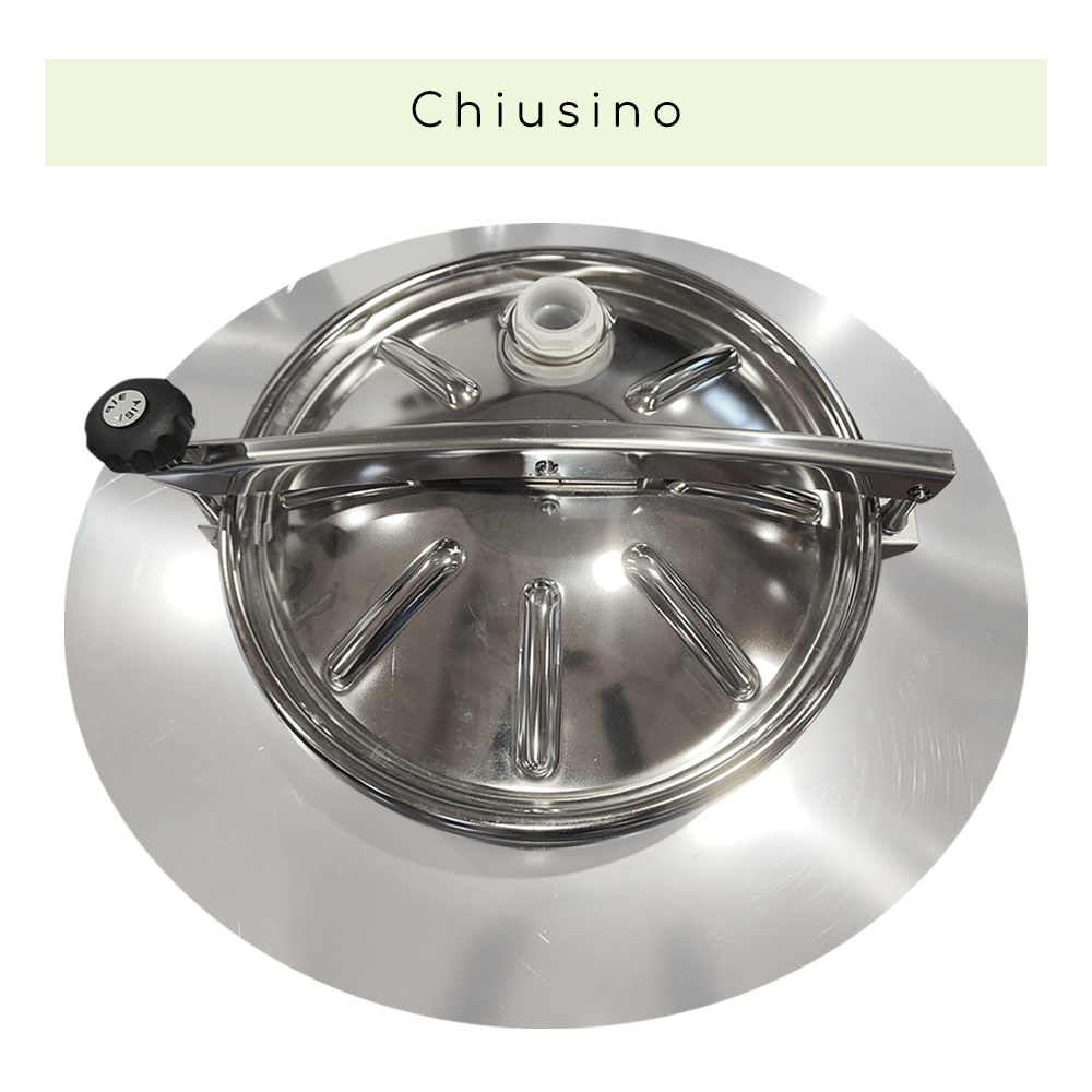 SERBATOIO INOX STOCCAGGIO CON FASCIA LT 1000 FONDO PIANO