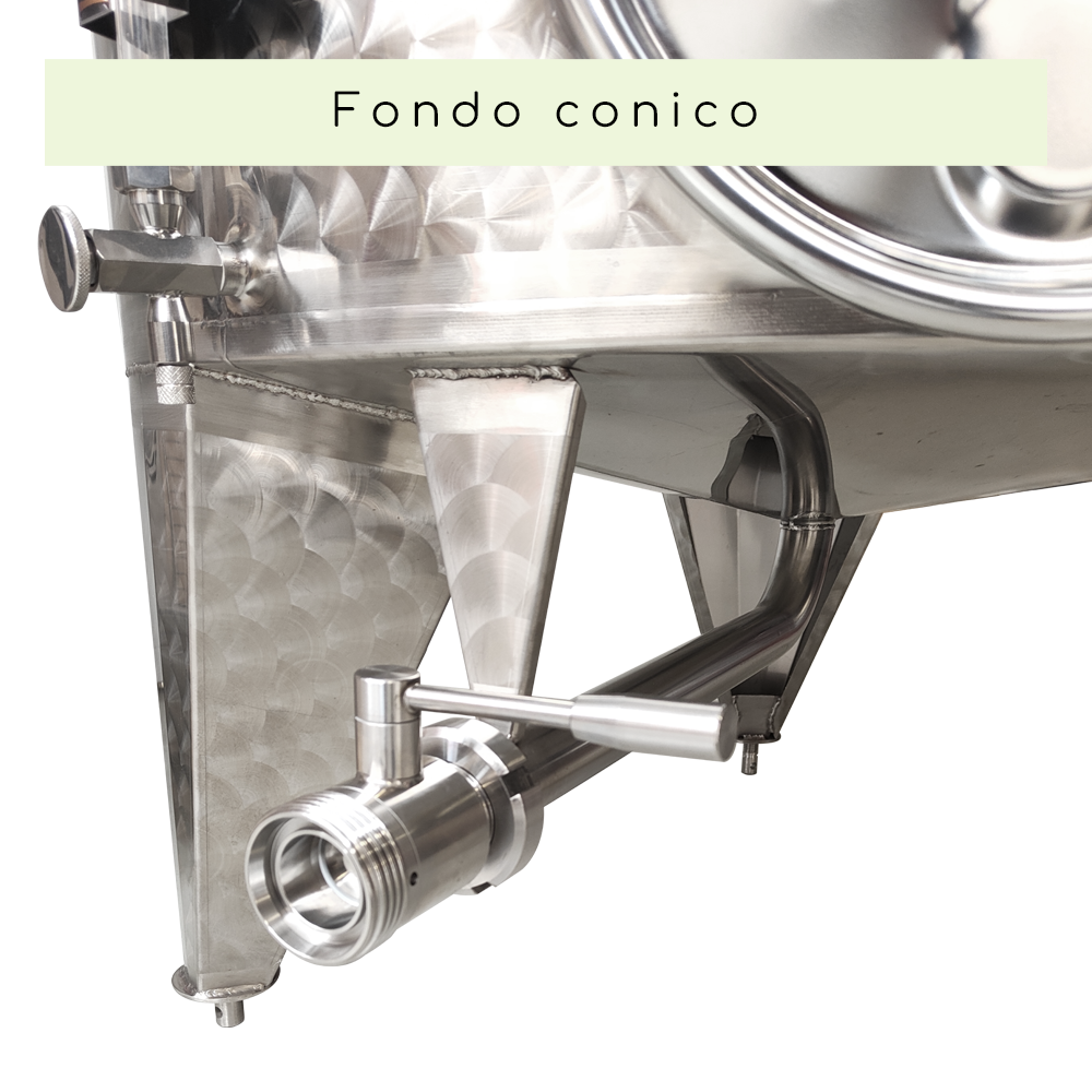 SERBATOIO INOX STOCCAGGIO LT 350 FONDO CONICO