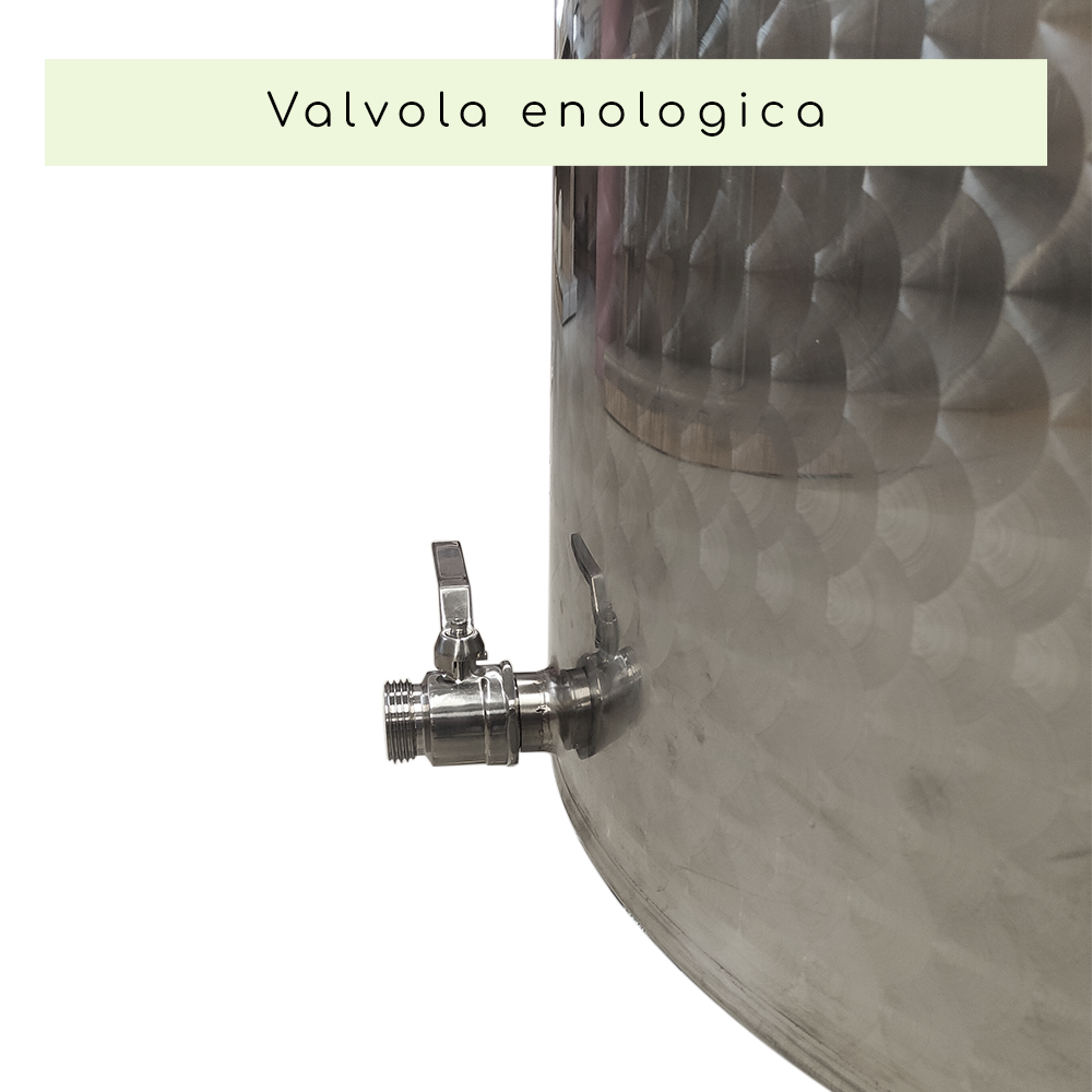 SERBATOIO INOX "OPTIONAL" LT 1000 CON COPERCHIO FONDO CONICO