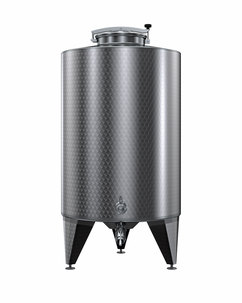 SERBATOIO INOX STOCCAGGIO LT 450B FONDO BOMBATO CON PIEDI