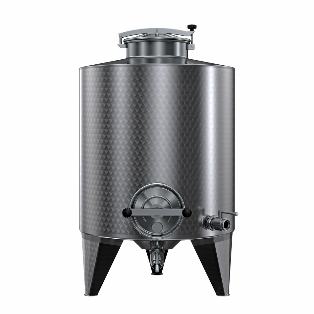 SERBATOIO INOX STOCCAGGIO "OPTIONAL" LT 650 FONDO BOMBATO CON PIEDI