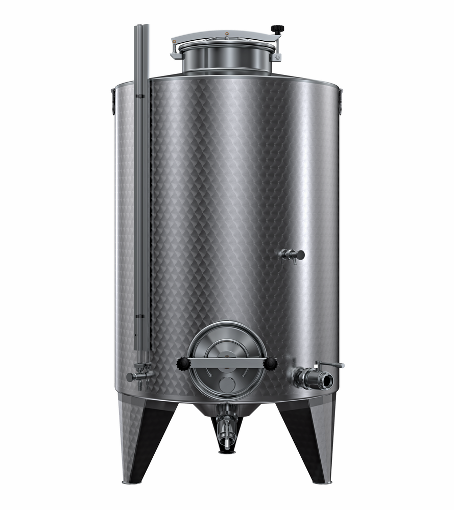 SERBATOIO INOX STOCCAGGIO "OPTIONAL" LT 750 FONDO BOMBATO CON PIEDI