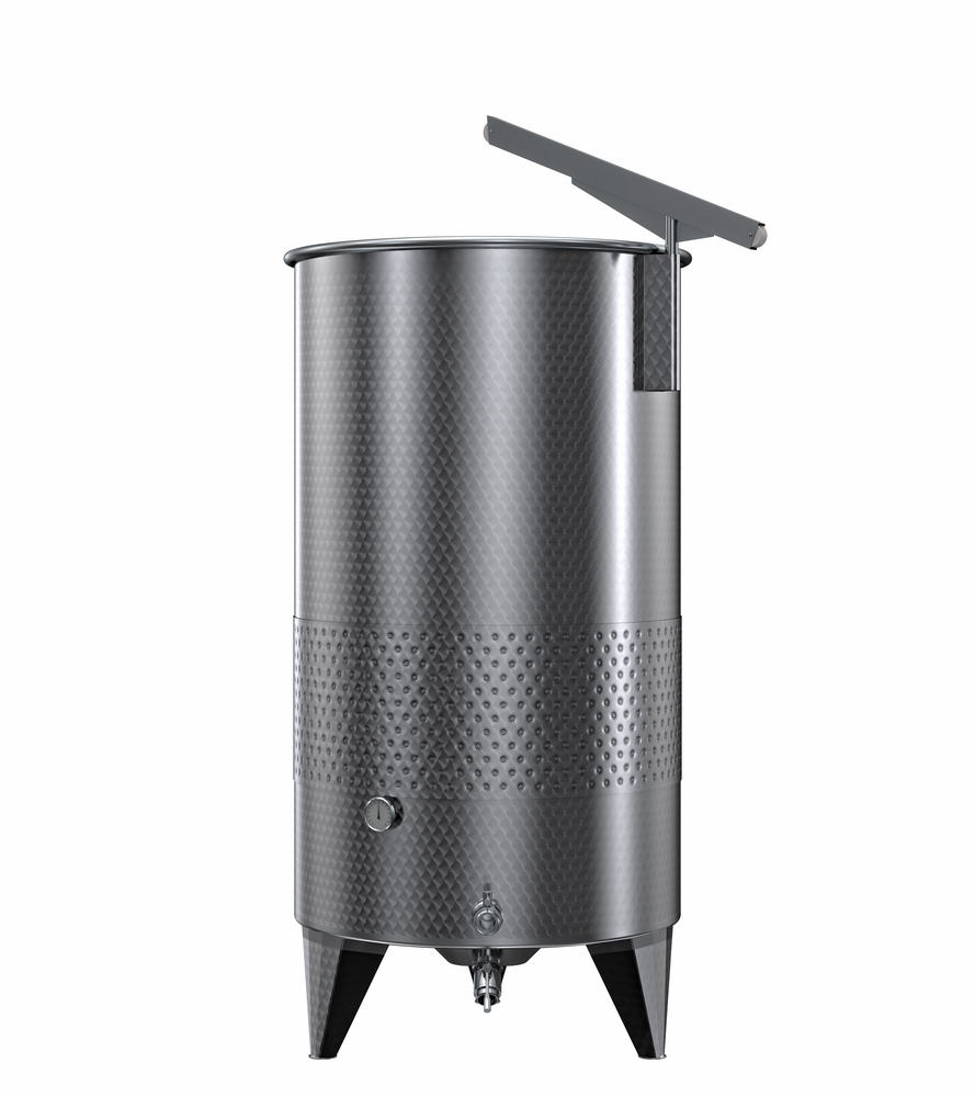 SERBATOIO INOX SEMPREPIENO AD ARIA CON FASCIA LT 1600 FONDO BOMBATO CON PIEDI