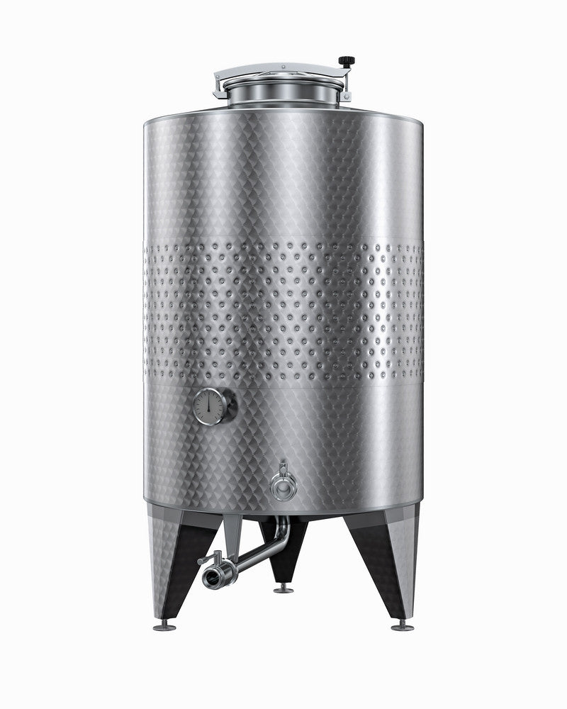SERBATOIO INOX STOCCAGGIO CON FASCIA LT 1700 FONDO CONICO