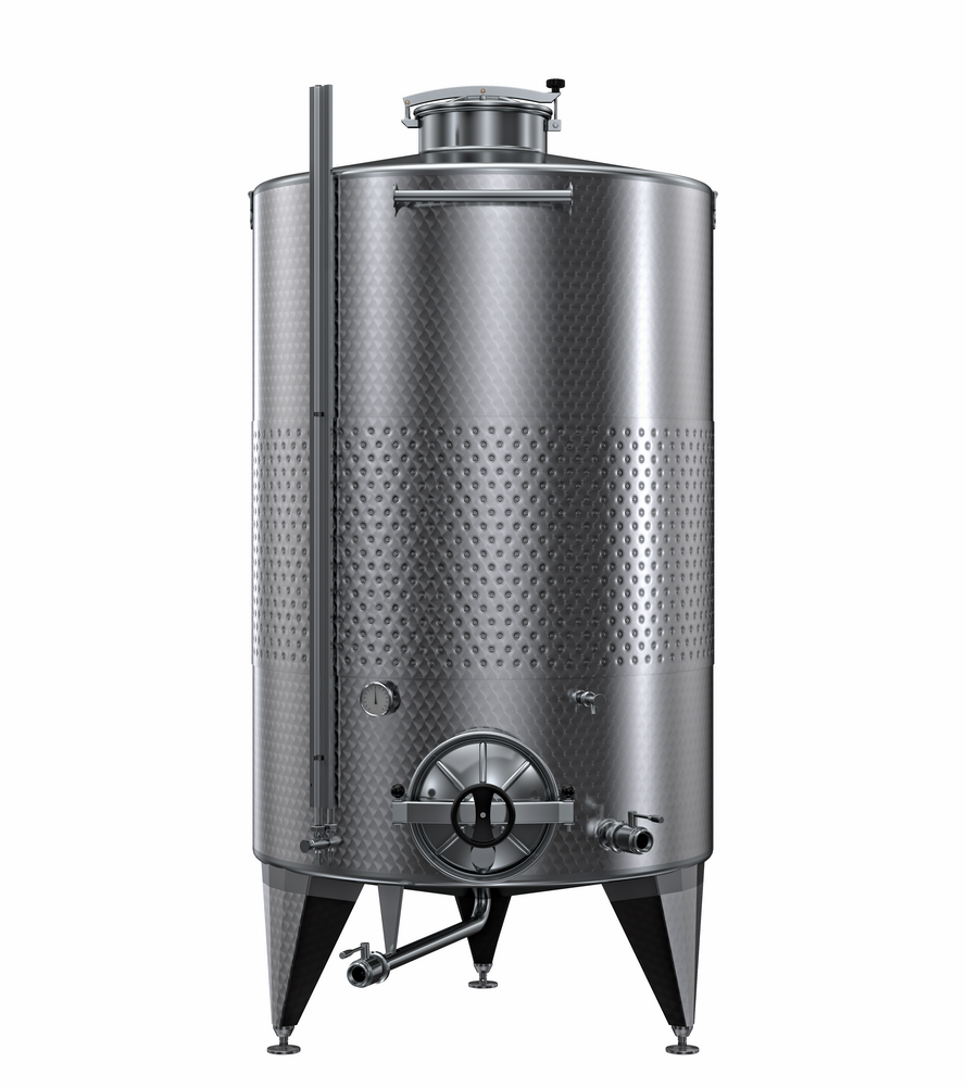 SERBATOIO INOX STOCCAGGIO "OPTIONAL" CON FASCIA LT 1600 FONDO CONICO