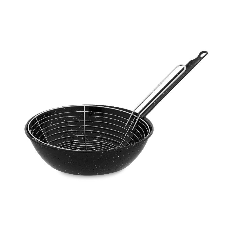 SARTEN SMALTATA CM.24 1 MANIGLIA CON CESTELLO