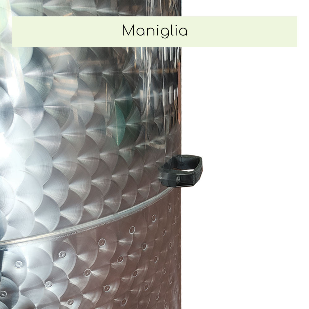 SERBATOIO INOX CON RUOTE CON FASCIA LT 550A FONDO BOMBATO