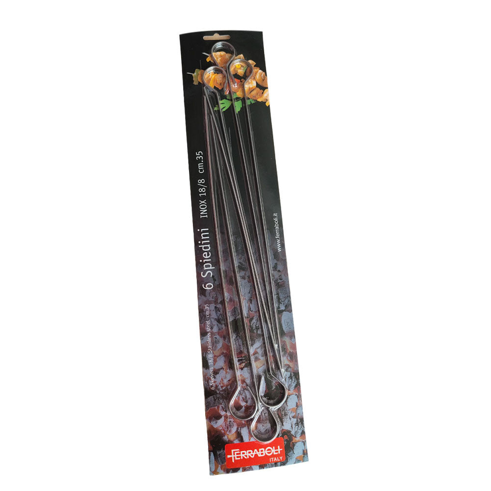 CONF. 6 SPIEDINI INOX CM 35