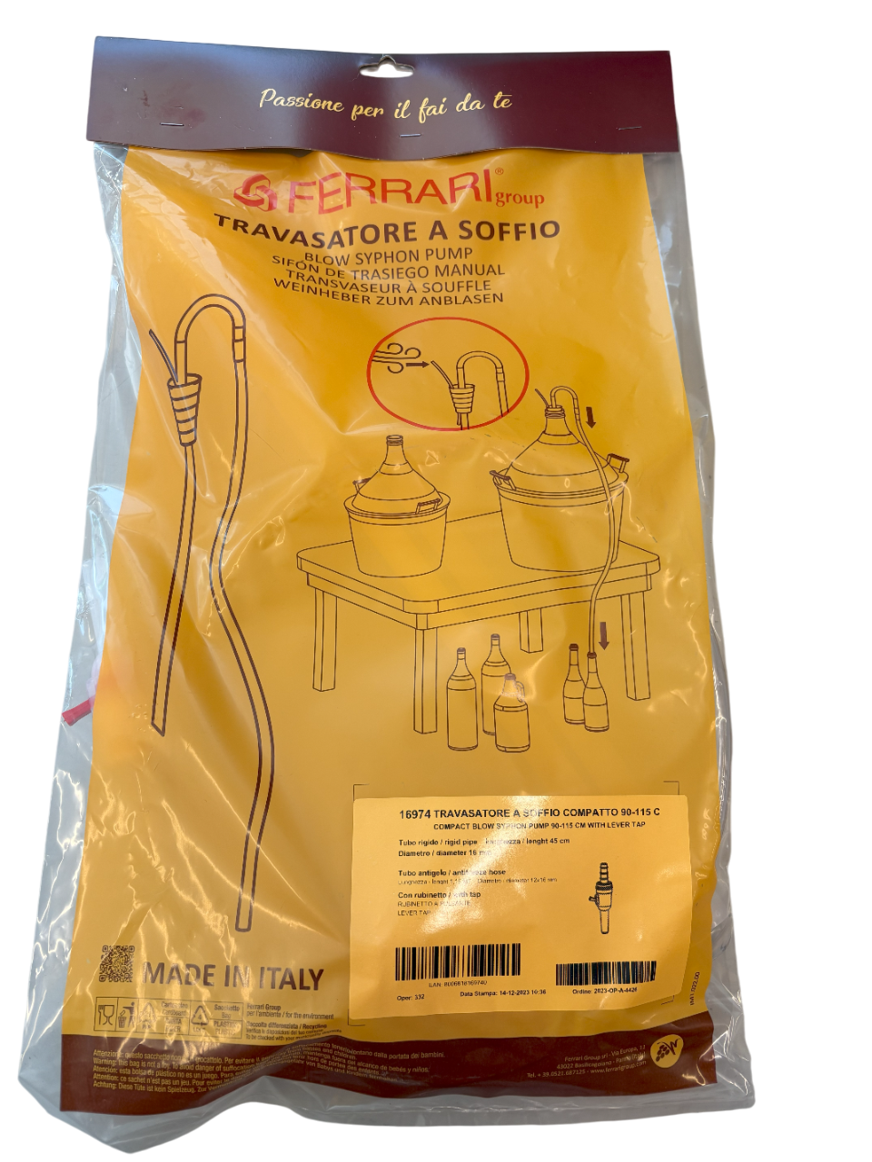 TRAVASATORE COMPATTO SOFFIO CON PULSANTE FERRARI