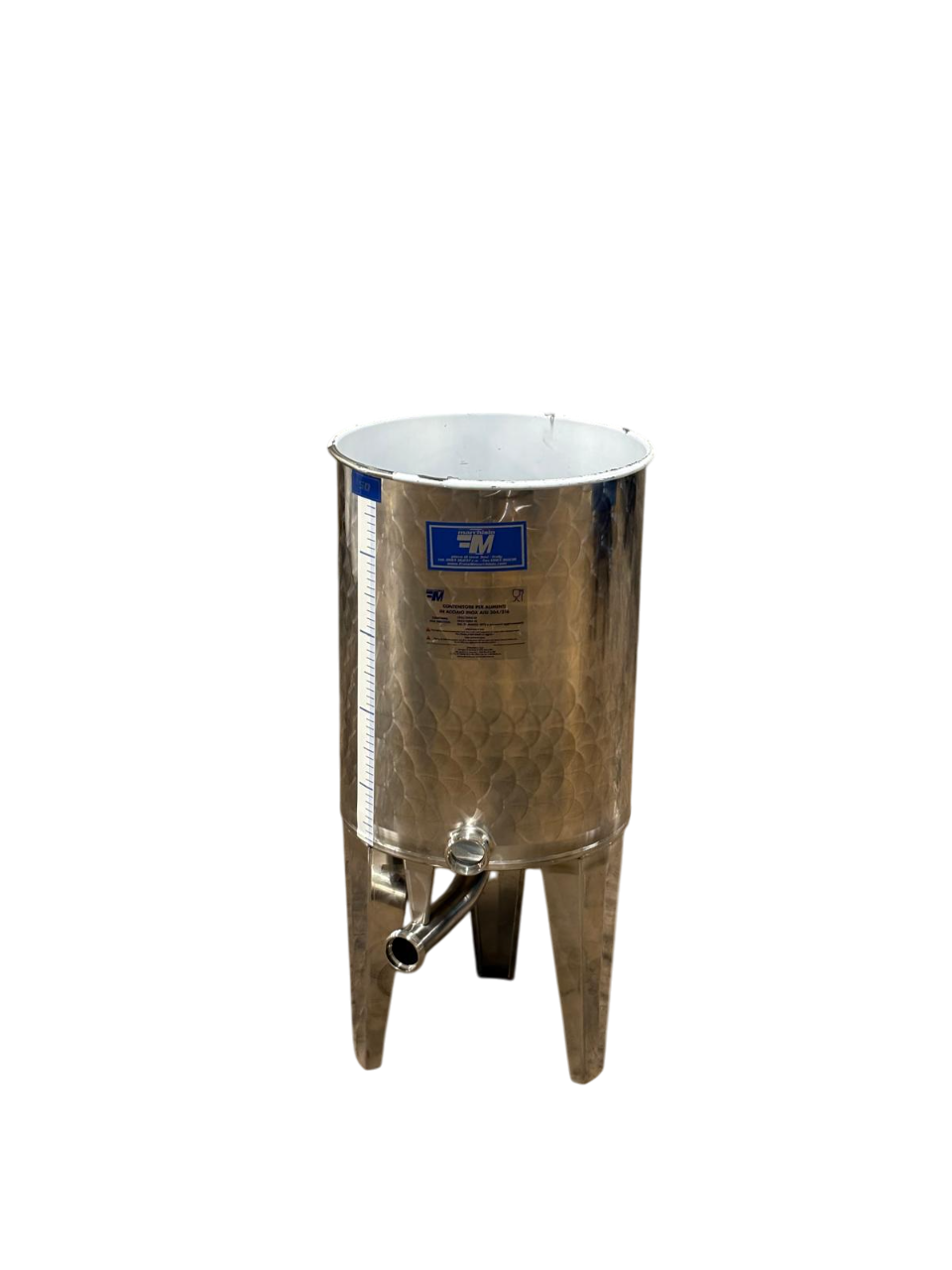 STAINLESS STEEL AIR TANK WITH CONICAL BOTTOM 50 LT - OUTLET22