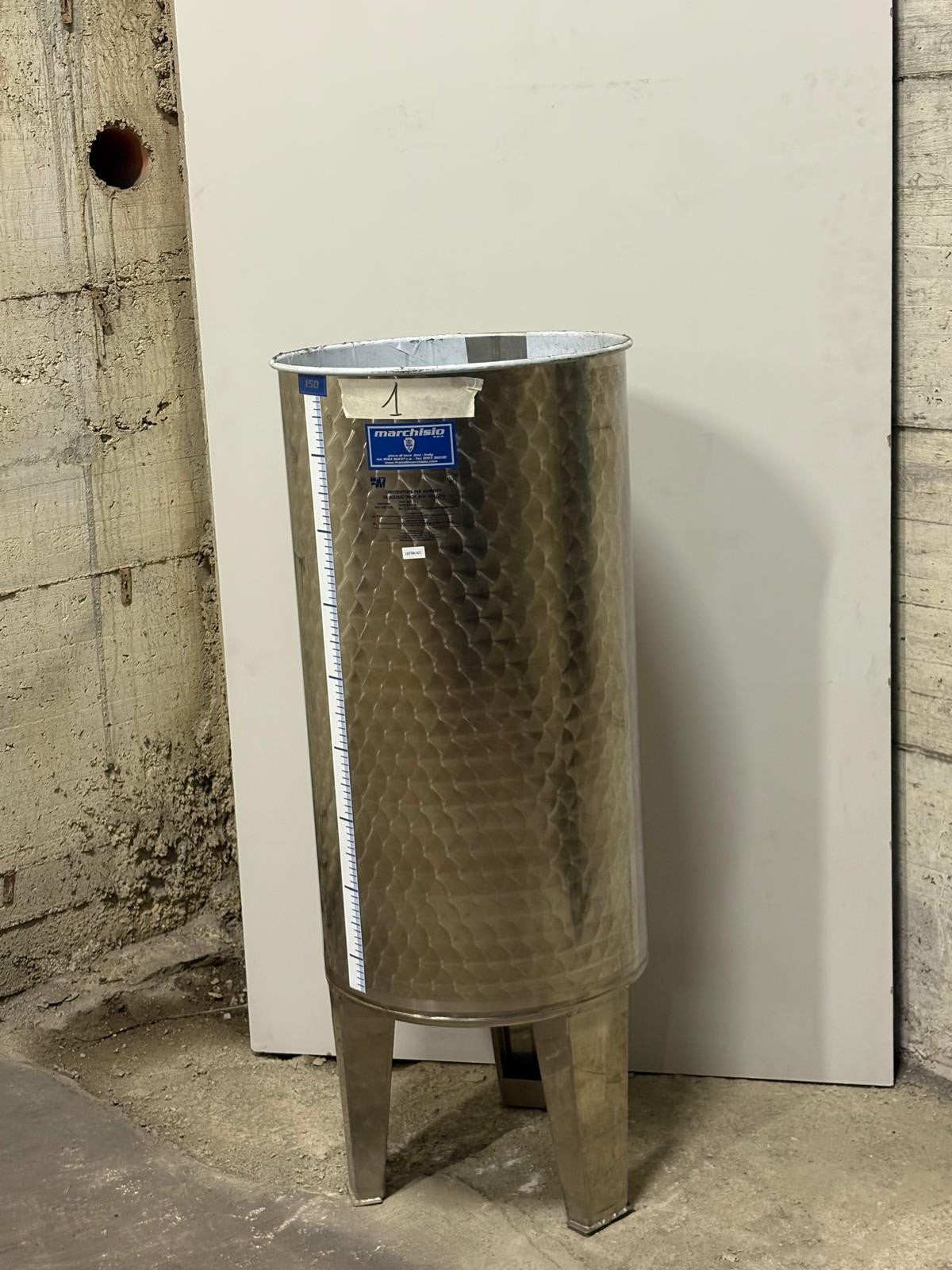 STAINLESS STEEL TANK LT 150 WITH FLAT BOTTOM COVER - OUTLET01