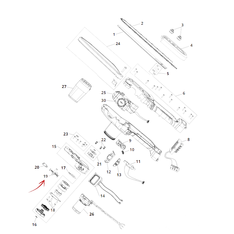 CHAIN TENSIONER FOR PRUNER ZP-180