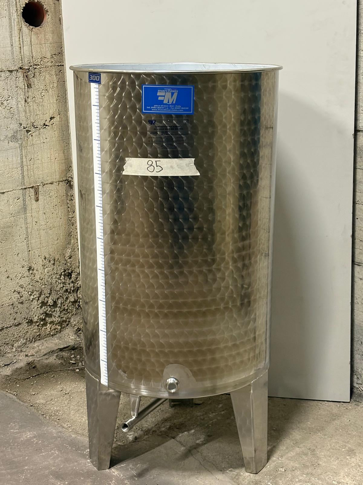 STAINLESS STEEL ALWAYS FULL AIR TANK CONICAL BOTTOM 300 LT - OUTLET85