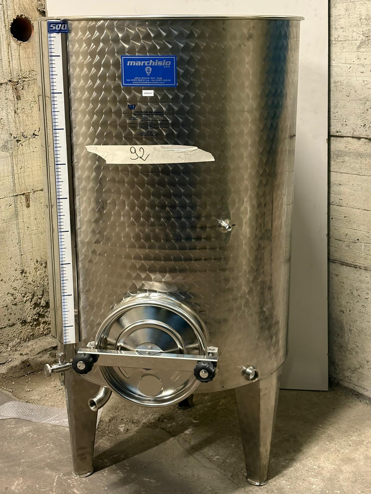 STAINLESS STEEL ALWAYS FULL AIR TANK FLAT BOTTOM 500 LT - OUTLET92