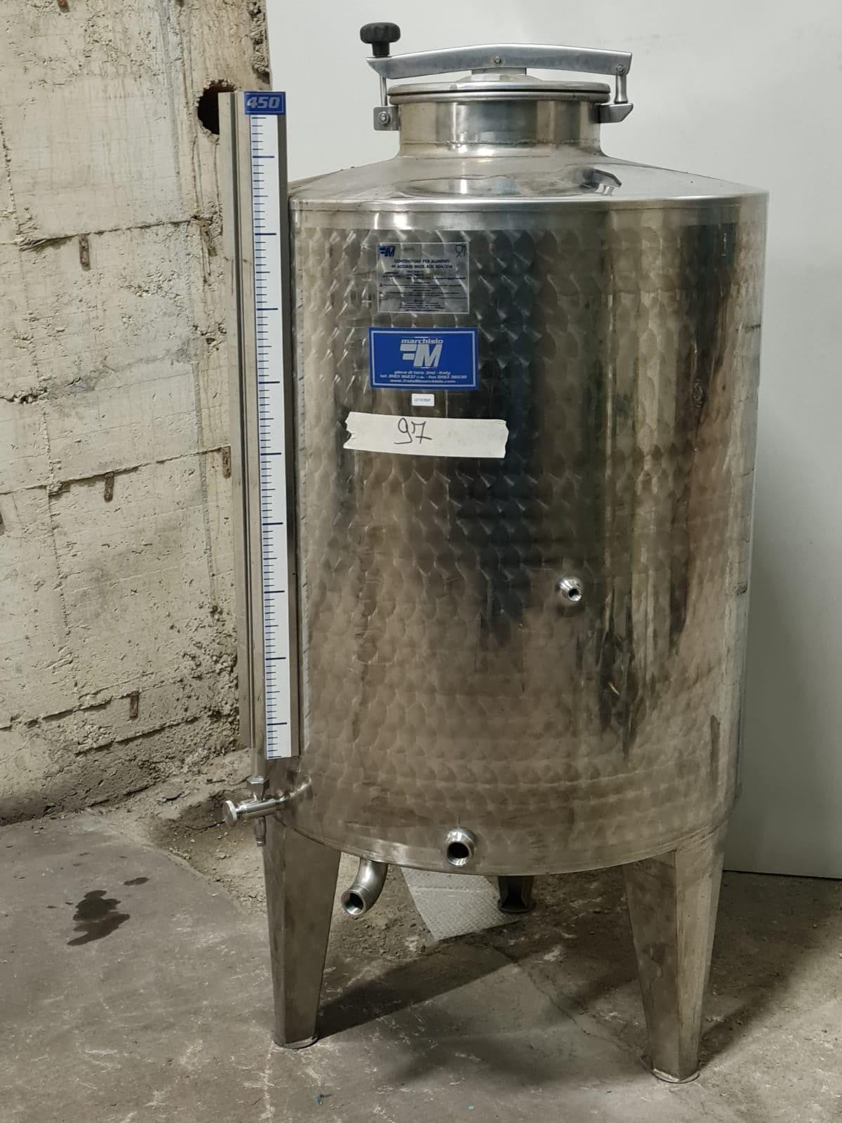 STAINLESS STEEL STORAGE TANK LT 450 FLAT BOTTOM - OUTLET97