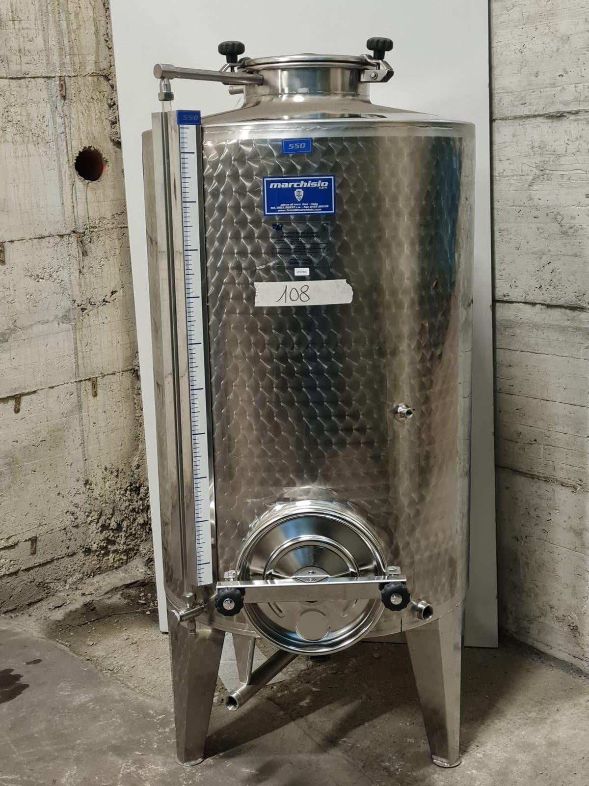 STAINLESS STEEL STORAGE TANK LT 550 CONICAL BOTTOM - OUTLET108