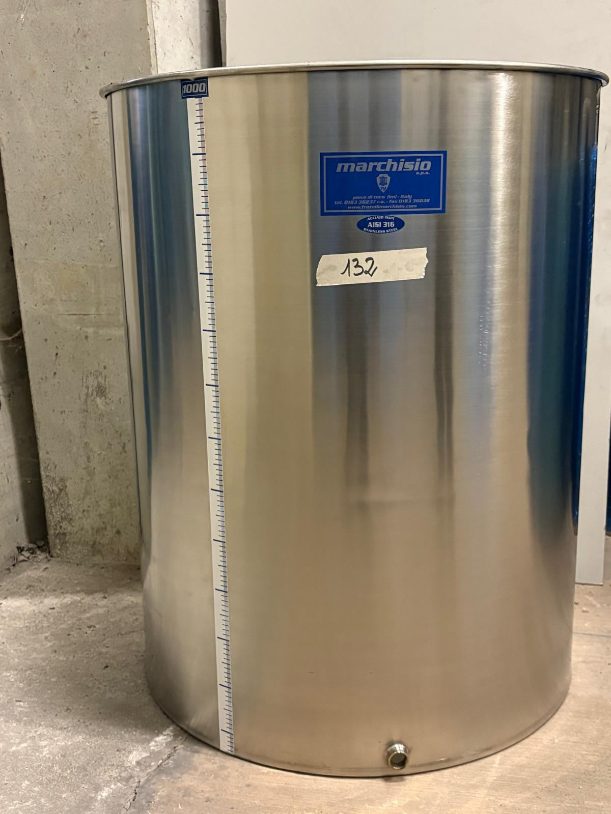SERBATOIO INOX SEMPREPIENO AD ARIA FONDO PIANO 1000 LT - OUTLET132