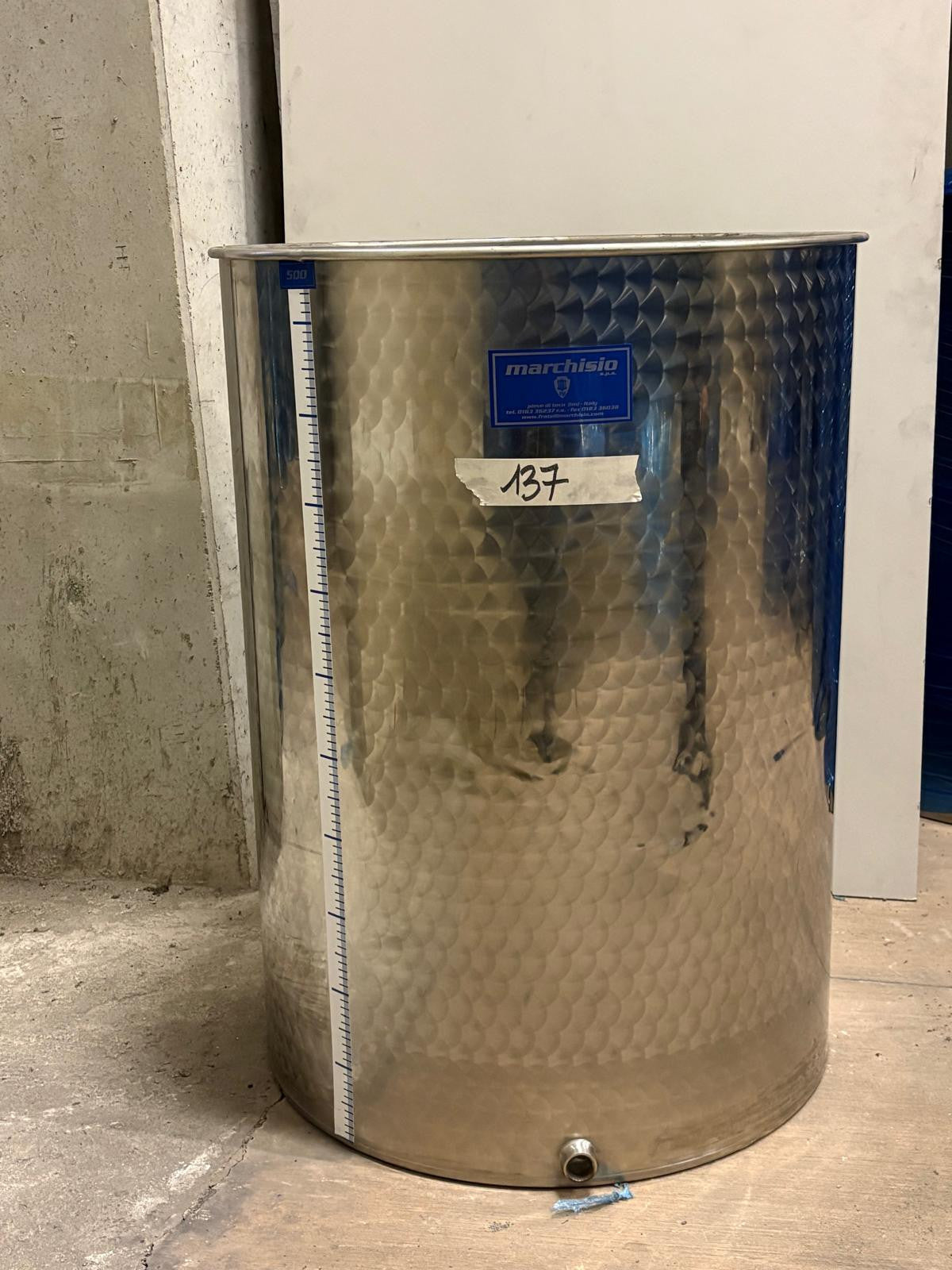 STAINLESS STEEL AIR TANK FLAT BOTTOM 500 LT - OUTLET137