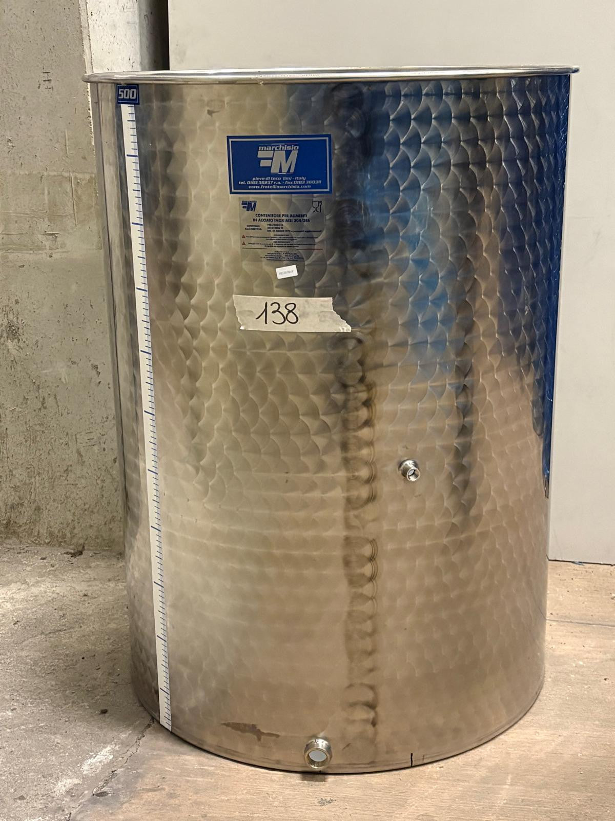 STAINLESS STEEL AIR TANK FLAT BOTTOM 500 LT - OUTLET138