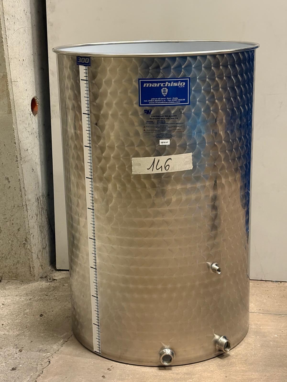 SERBATOIO INOX SEMPREPIENO AD ARIA LT 300 FONDO PIANO - OUTLET146