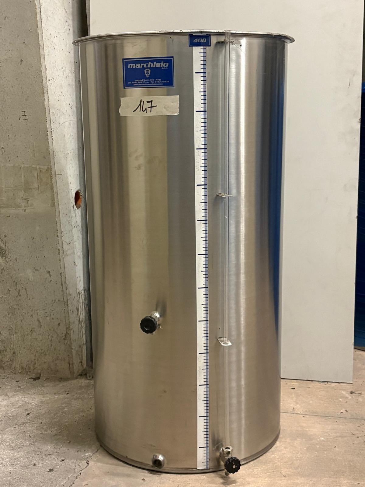 STAINLESS STEEL AIR-FILLED TANK FLAT BOTTOM 400A LT - OUTLET147