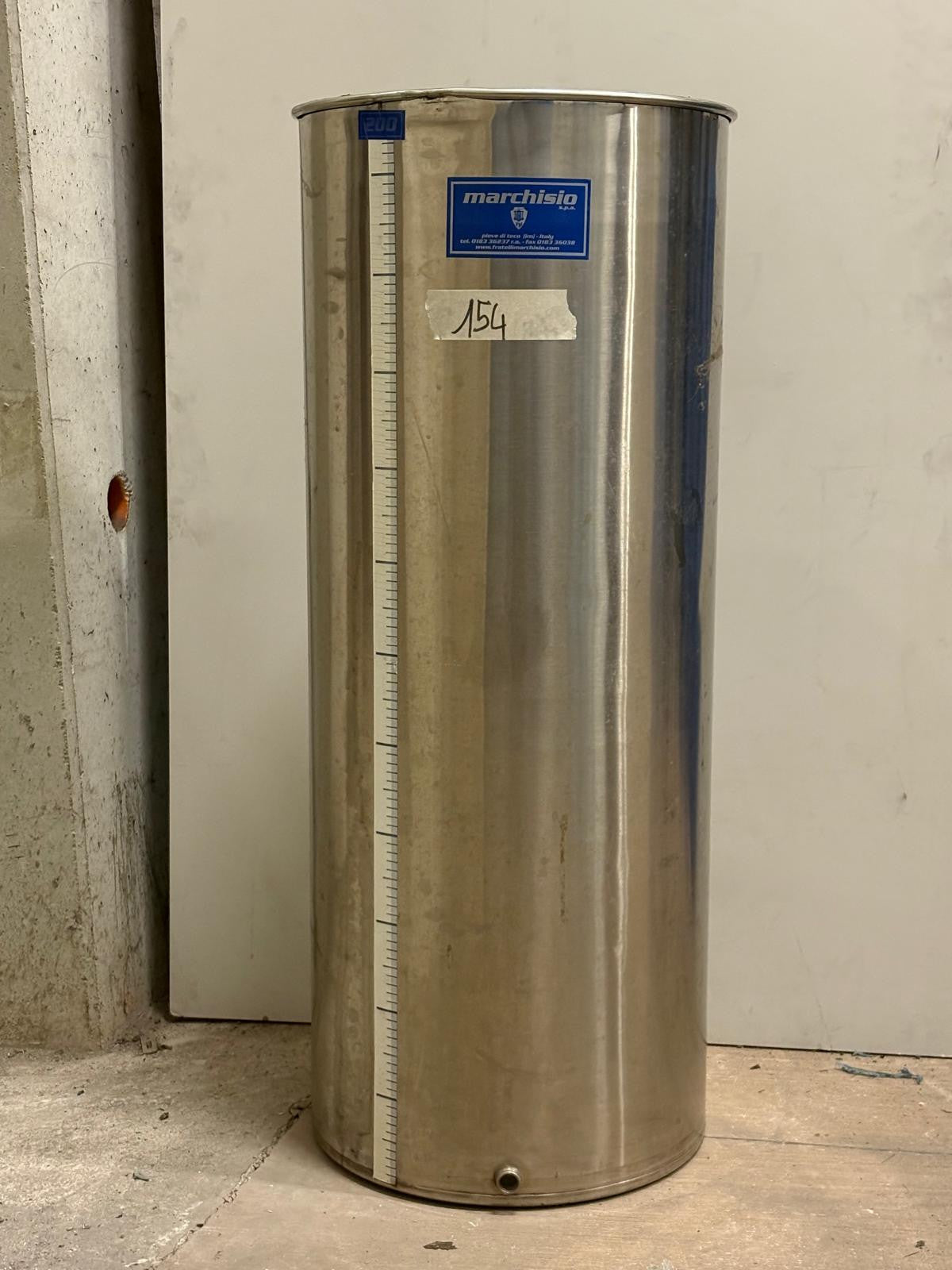 SERBATOIO INOX SEMPREPIENO AD ARIA LT 200A FONDO PIANO - OUTLET154