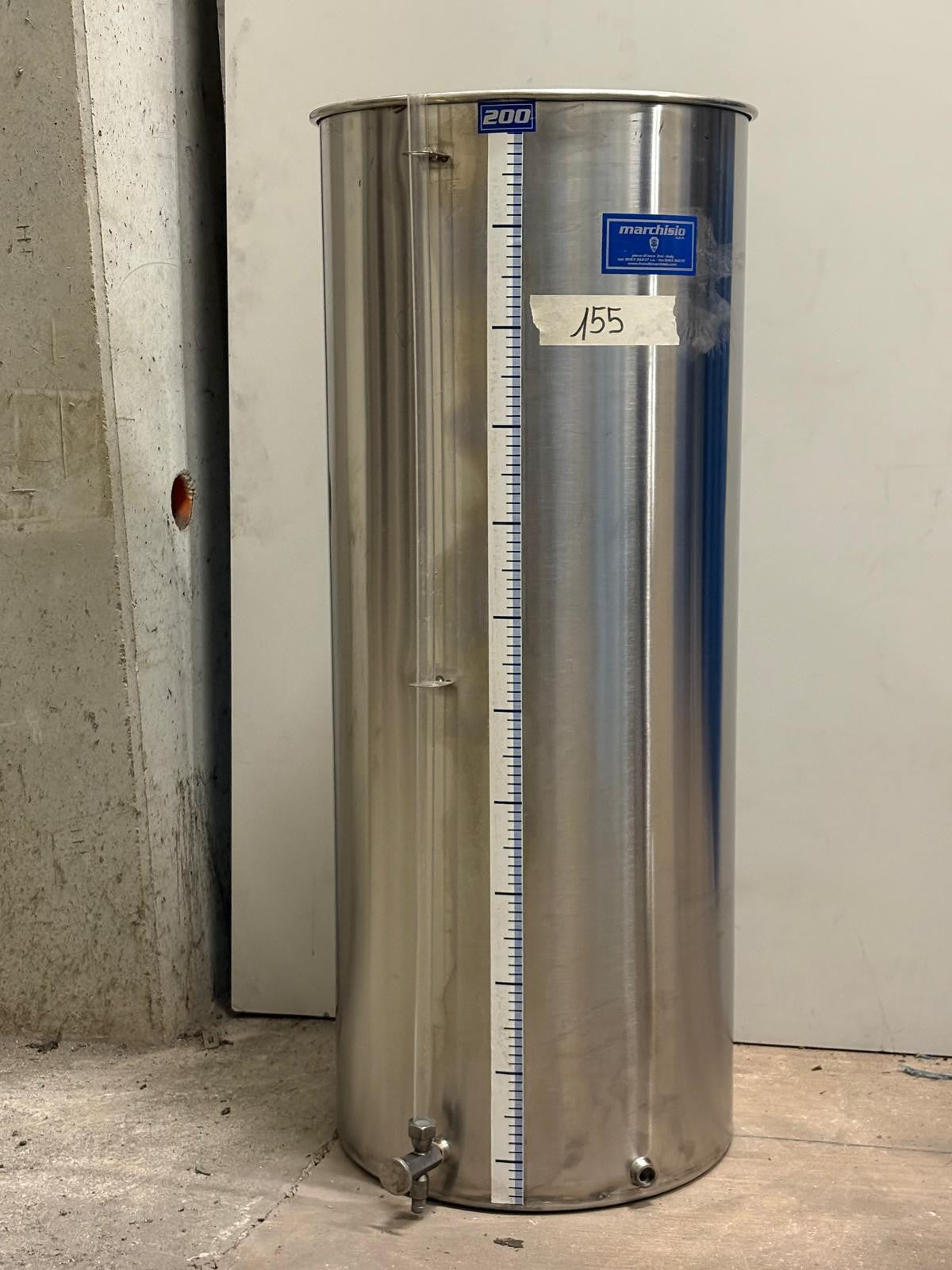 STAINLESS STEEL AIR TANK LT 200A FLAT BOTTOM - OUTLET155
