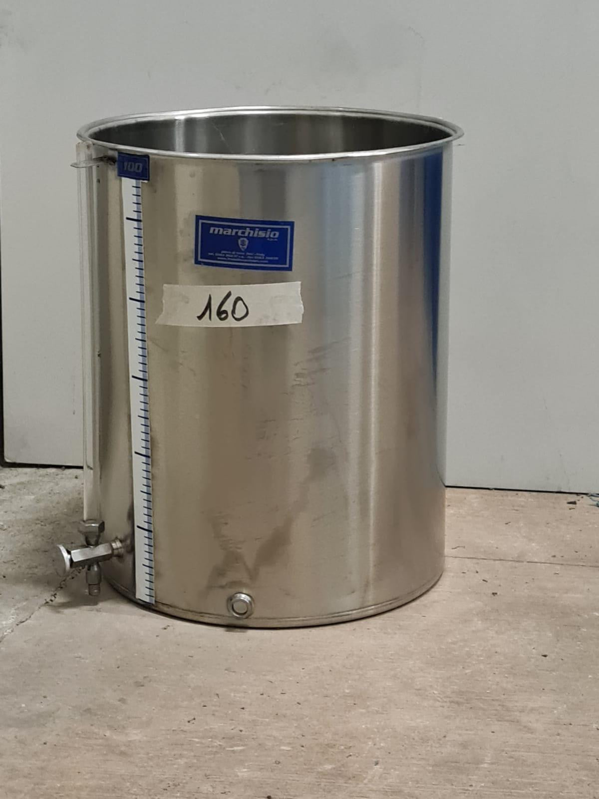 STAINLESS STEEL AIR PRESSURE TANK LT 100B FLAT BOTTOM - OUTLET160