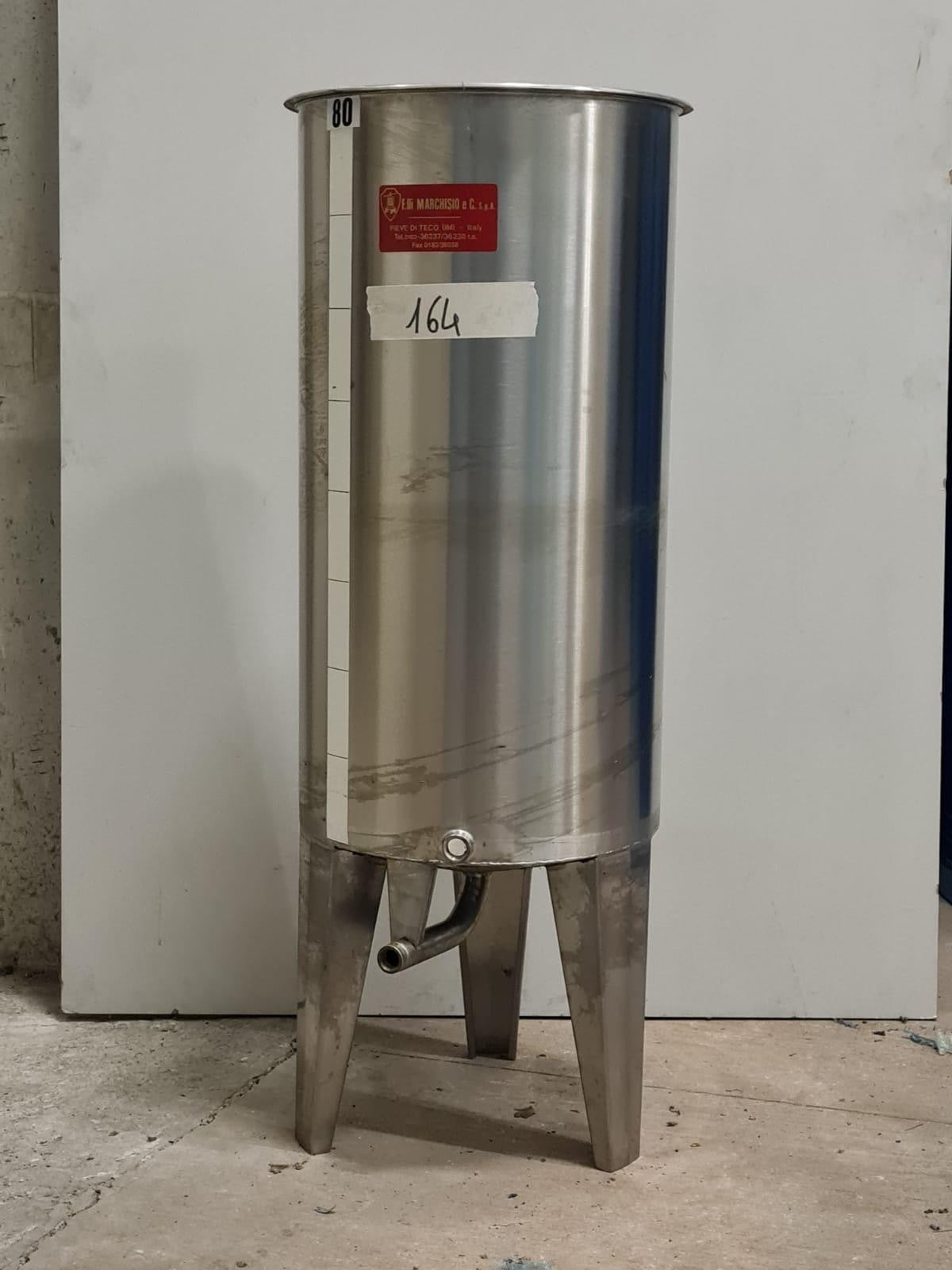 80 LITERS STAINLESS STEEL TANK WITH CONICAL BOTTOM AND LID - OUTLET164