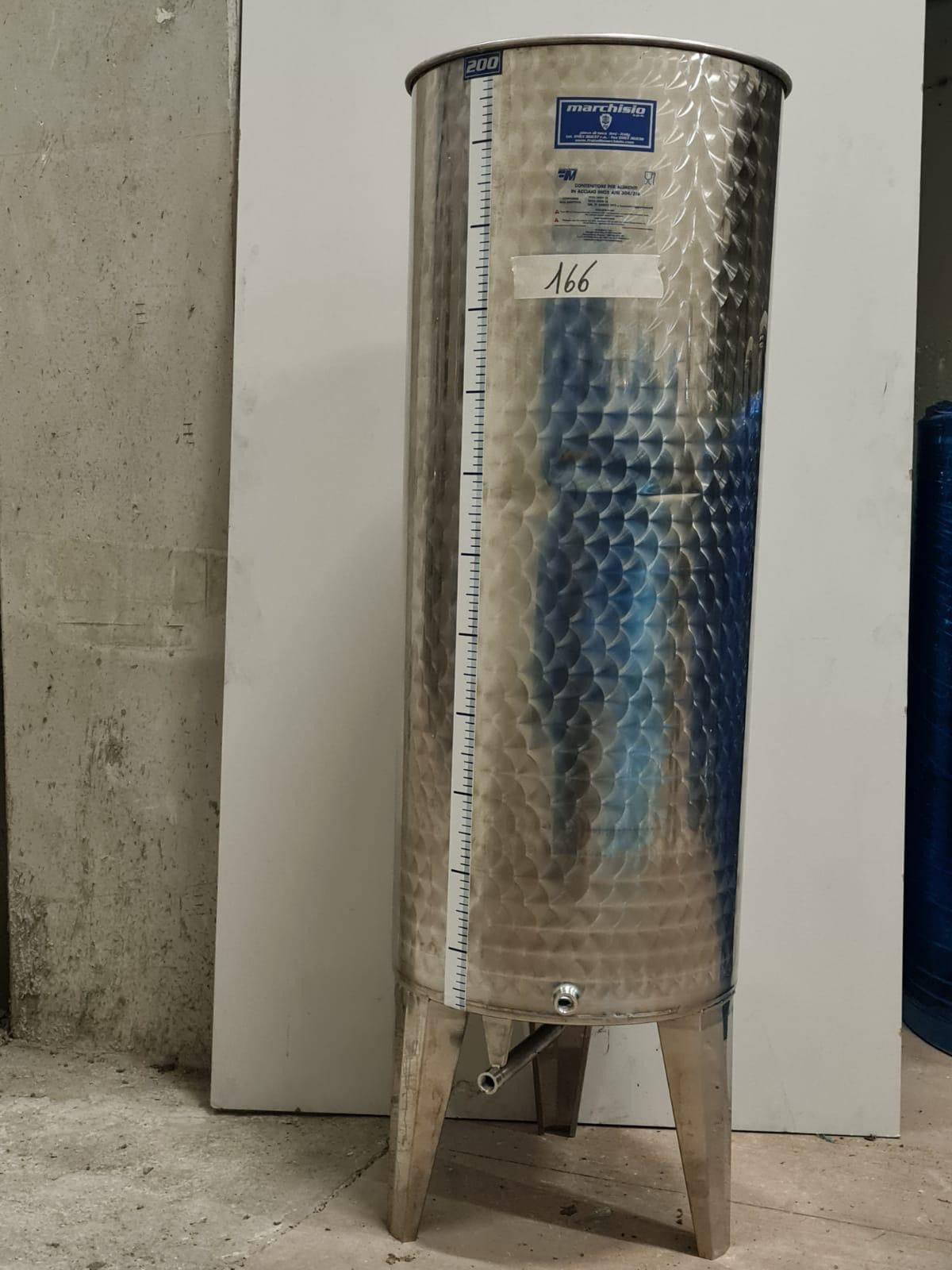 SERBATOIO INOX LT 200A CON COPERCHIO FONDO CONICO - OUTLET166