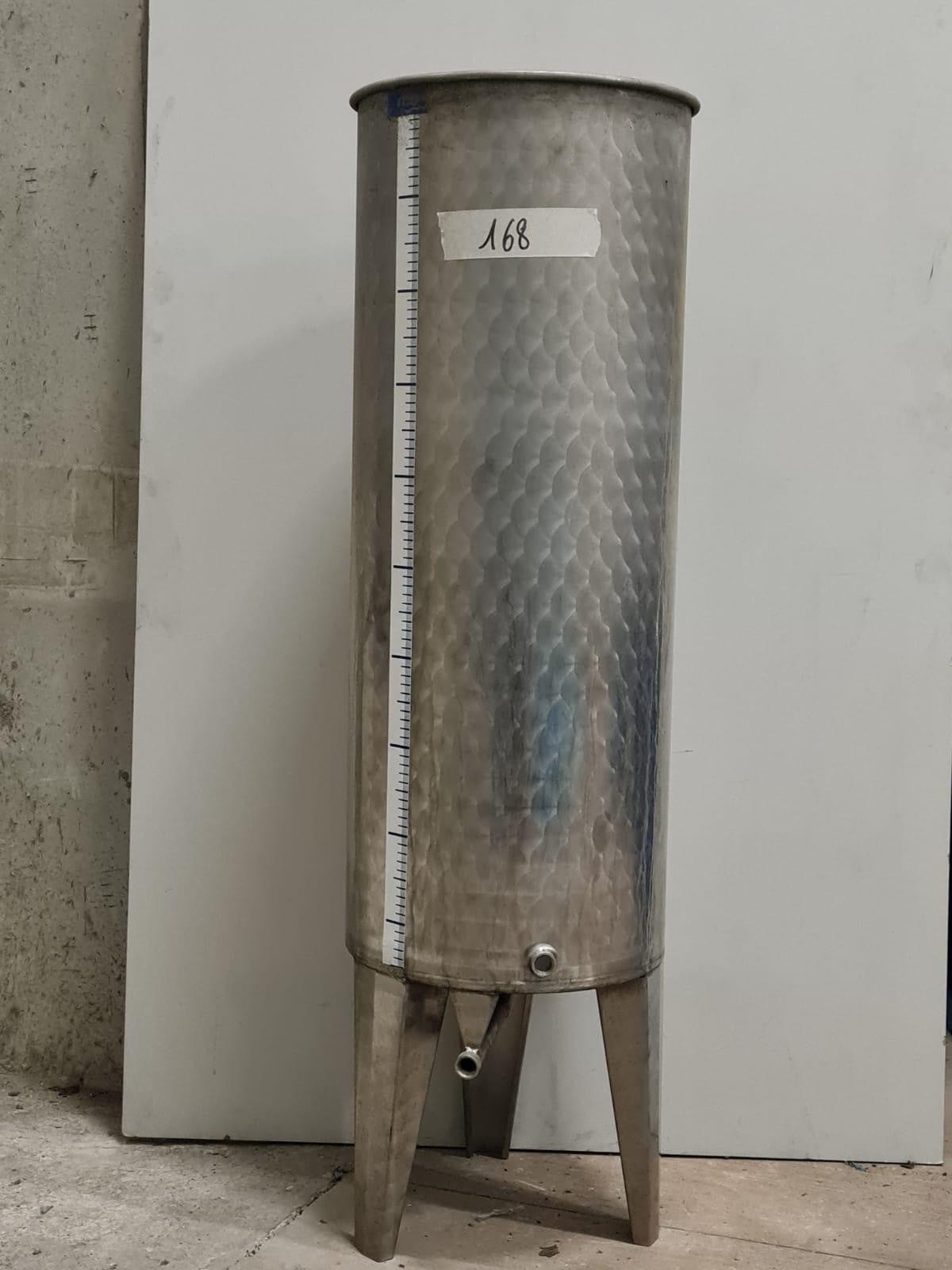 100 LITERS STAINLESS STEEL TANK WITH CONICAL BOTTOM AND LID - OUTLET168