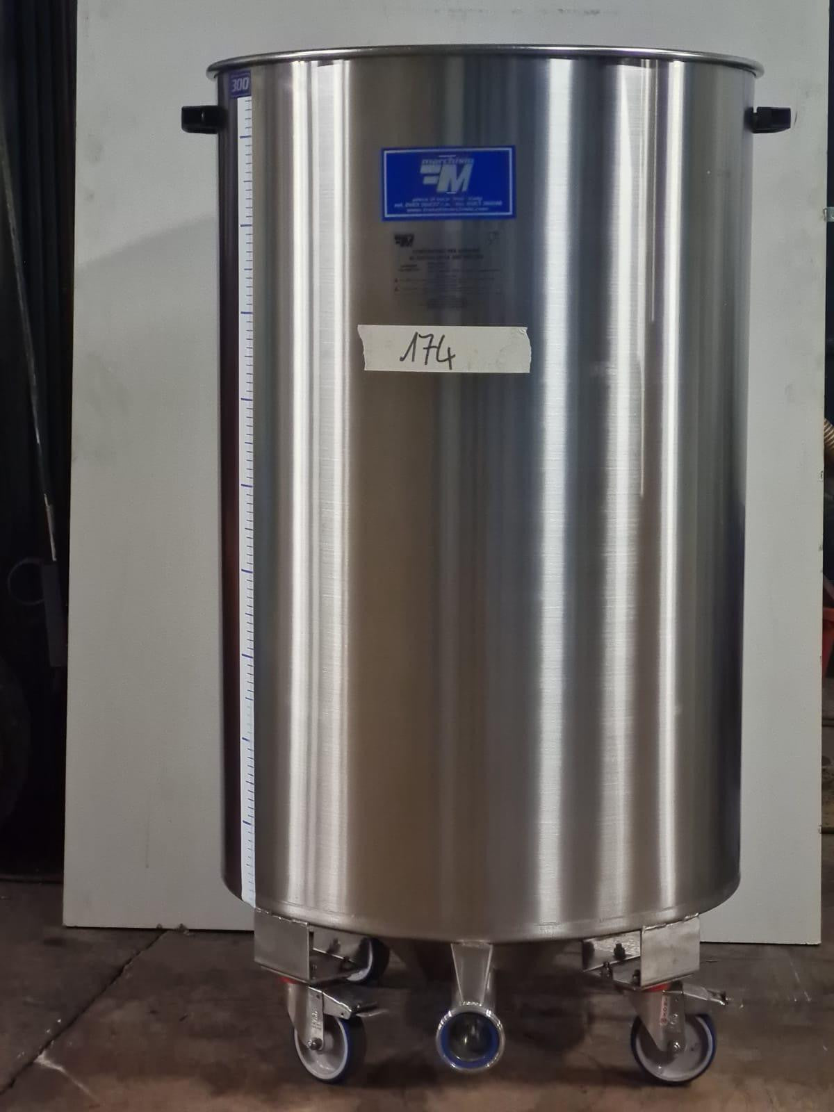 STAINLESS STEEL TANK WITH WHEELS LT 300 BOTTOM BULGED - OUTLET174