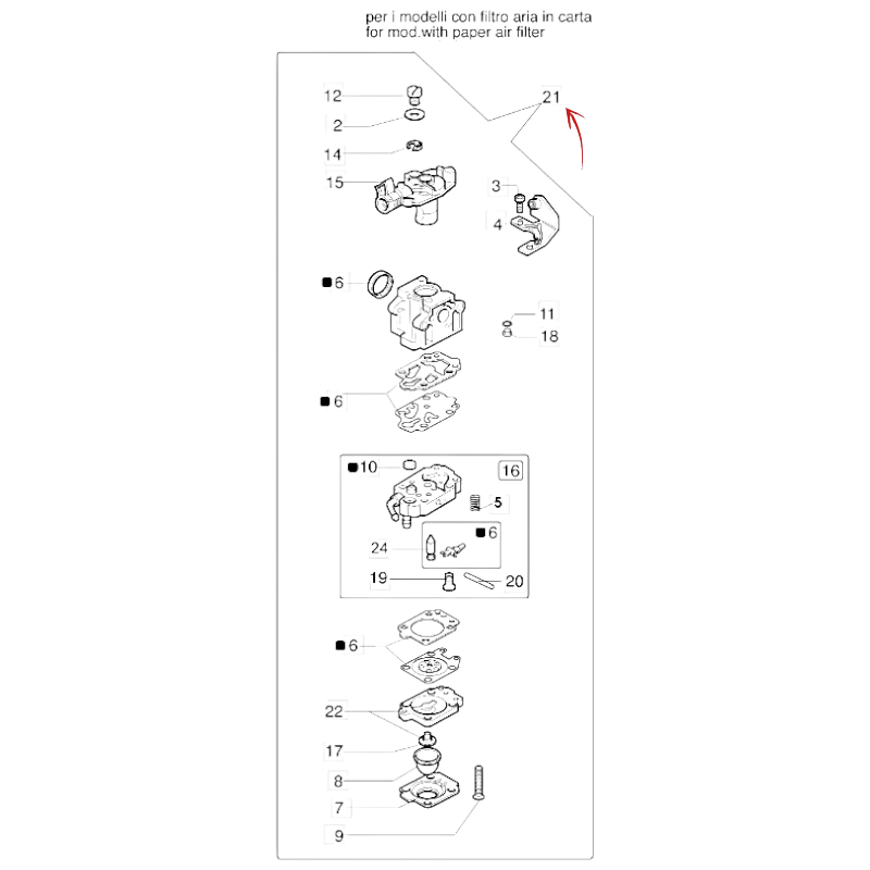 EFCO 8460-8465-8530-8550 BOSS TRIMMER CARBURETOR