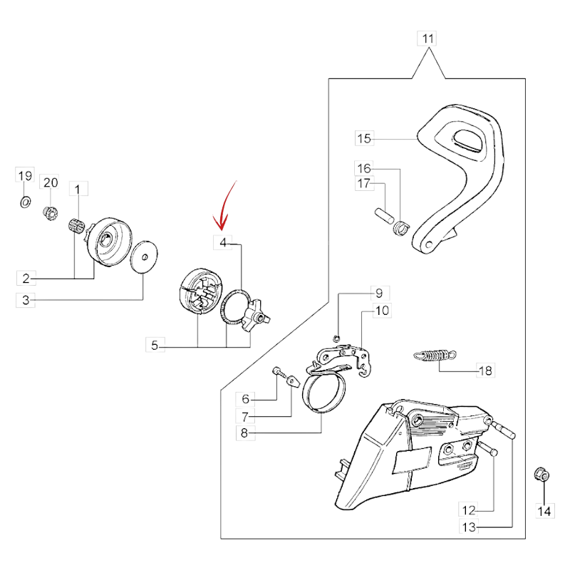 CHAIN BRAKE SPRING EFCO 136-137-138-140-141-142-146-147 AND OTHER MODELS