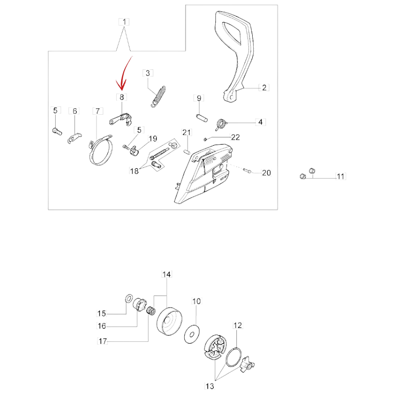 CHAIN BRAKE RELEASE LEVER FOR EFCO CHAINSAW 125-136-137-140-141-147-152 AND OTHER MODELS
