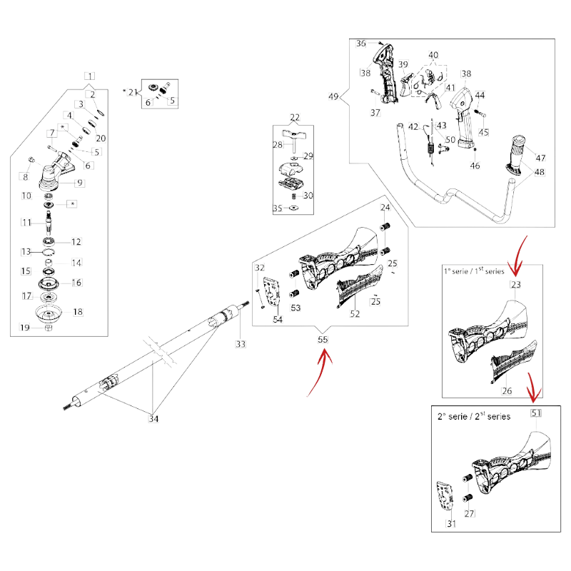 COMPLETE ANTI-VIBRATION SYSTEM FOR EFCO DS 4300 T-DS 5500 BOSS BRUSH CUTTER