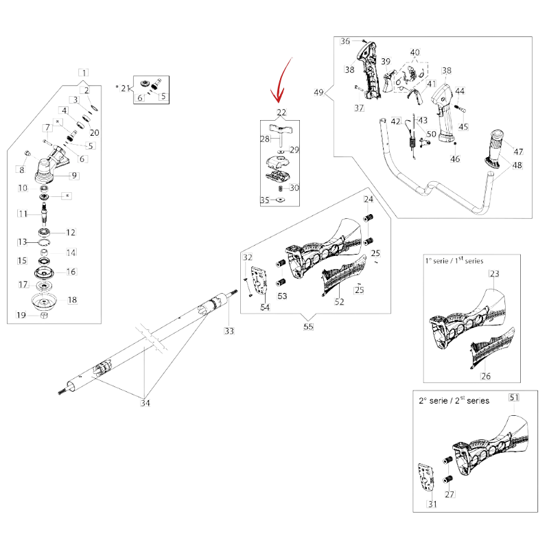 HANDLE LOCK SET FOR EFCO 8550 BOSS BRUSH CUTTER