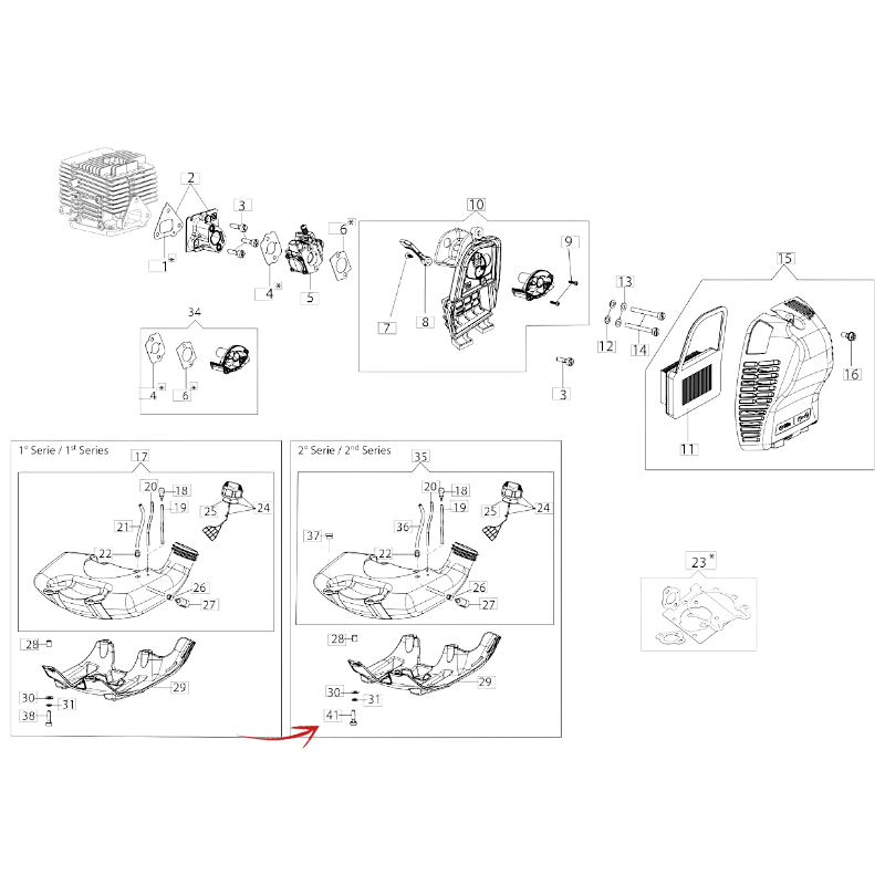 VITE ANTIVIBRANTE MOTORE DECESPUGLIATORE EFCO 2700-2800-3000-3200-3500-5400-5500 E ALTRI MODELLI