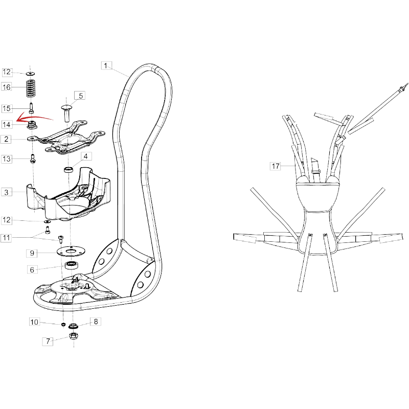 ANTI-VIBRATION SPRING SUPPORT FOR EFCO DSF 5400-DSF 5500 BRUSH CUTTER ENGINE
