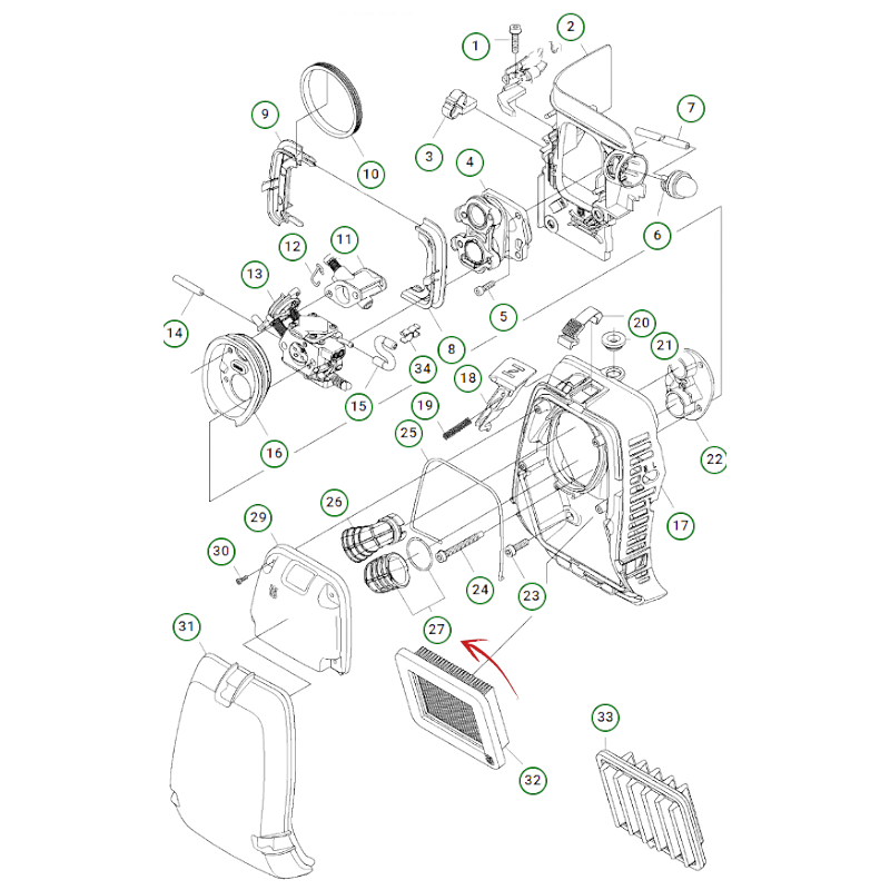 TUBE ASPIRATEUR DÉCESPUGLIATEUR HUSQVARNA 345-545