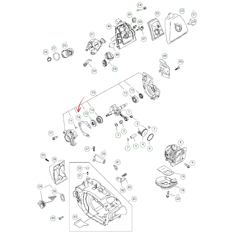 ENGINE CRANKCASE GASKET ZENOAH G2050T