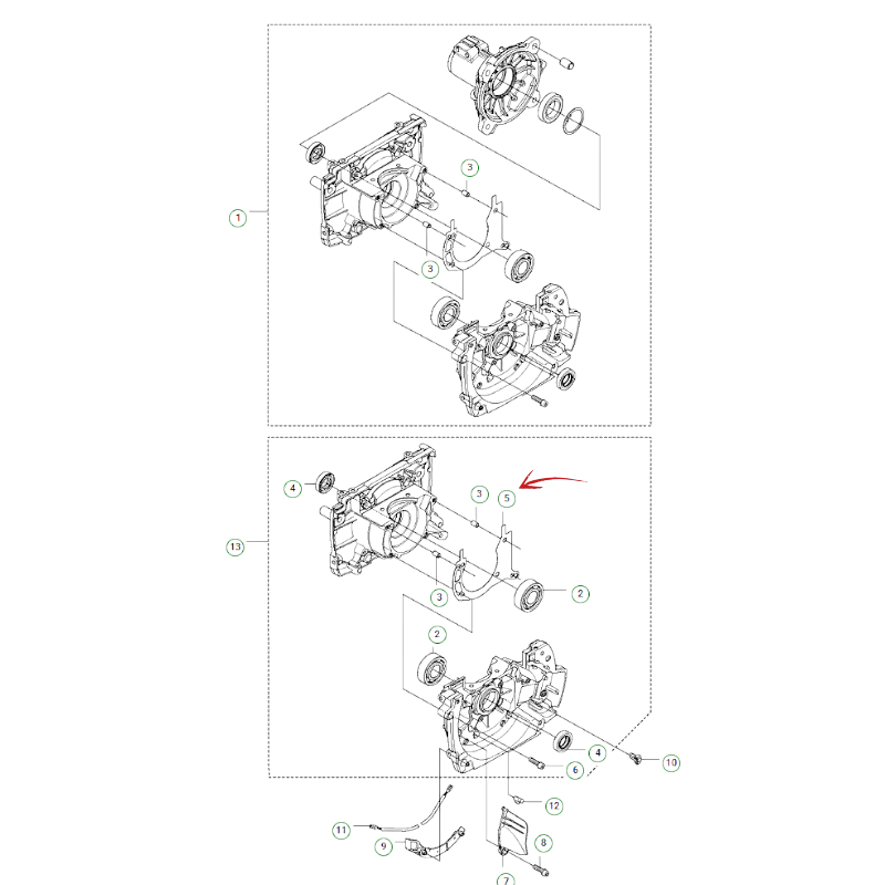 JOINT DE CARTER POUR DECESPUGLIATEUR HUSQVARNA 355-555 ET FC 2256
