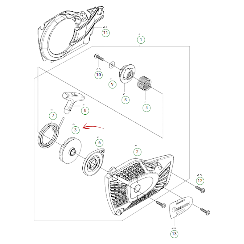 LINE GUIDE PULLEY FOR HUSQVARNA T 525 AND ZENOAH GZ2700 T CHAINSAW