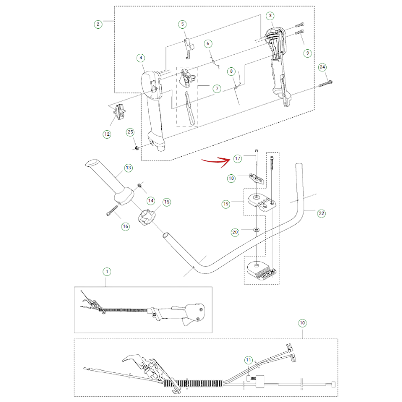 VIS DE POIGNÉE POUR VERROU DE POIGNÉE DE DEBROUSSAILLEUR HUSQVARNA 345-535-545-555 ET FC 2256
