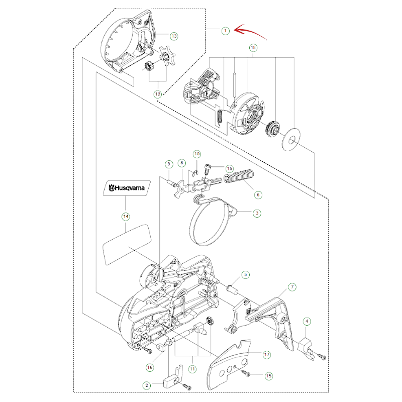 KETTENDECKEL FÜR HUSQVARNA KETTENSÄGEN 435 II-440 II