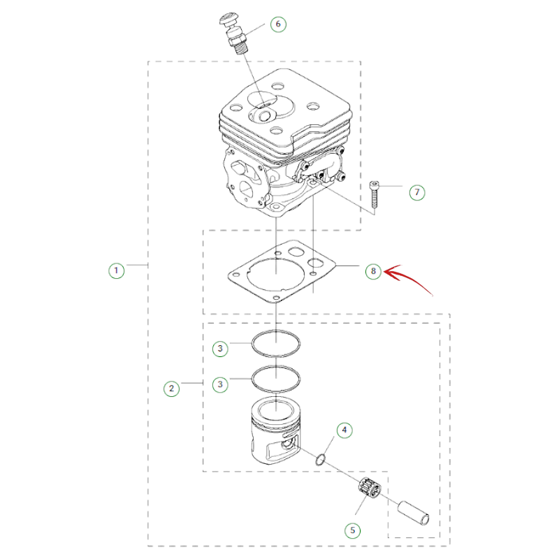 ZYLINDERDICHTUNG FÜR HUSQVARNA 345-545 FREISCHNEIDER