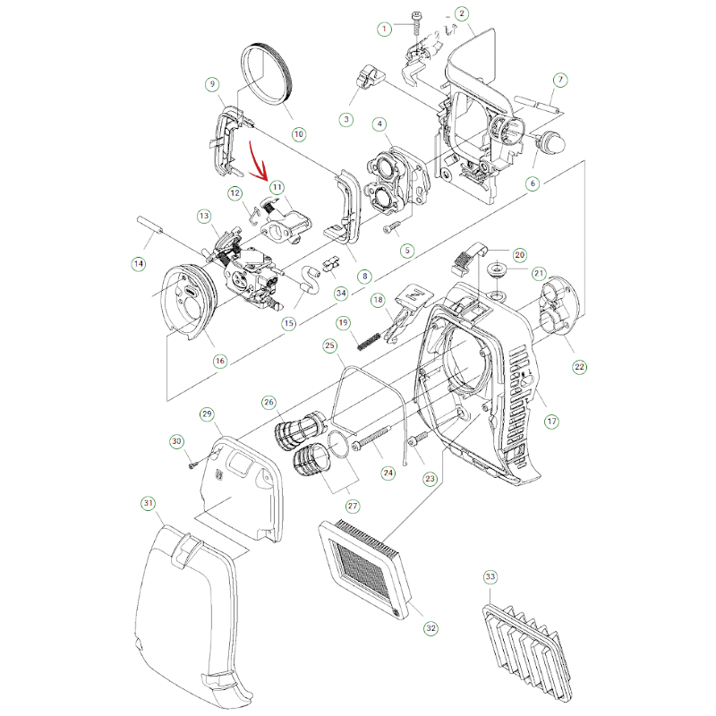 COLLECTEUR AVEC VALVE À PAPILLON DE DÉBROUSSAILLEUSE HUSQVARNA 345-545